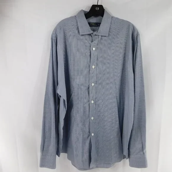Polo Ralph Lauren Men's Gingham Gray Long Sleeve - Picture 2 of 4